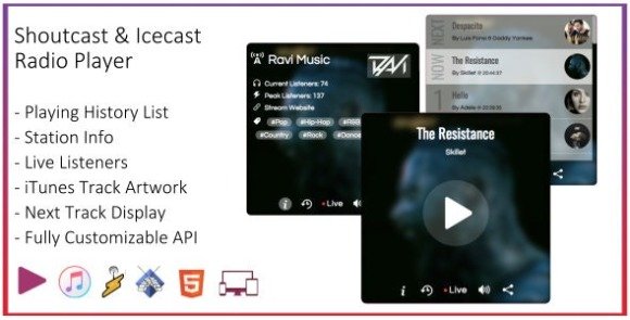SHOUTcast and Icecast Radio Web Player Download
