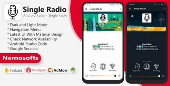 Android Single Radio and Admin Panel App Source Code