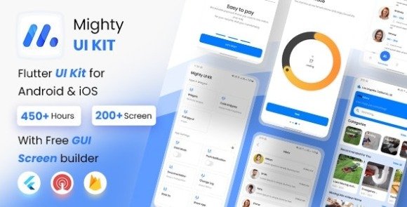 MightyUIKit Flutter UI Kit with Screen Builder App Source Code