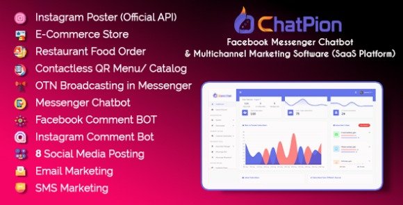 ChatPion Facebook Chatbot eCommerce and Social Media Management Tool SaaS Nulled