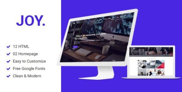 Joy Creative Agency and One page HTML5 And Sass Template