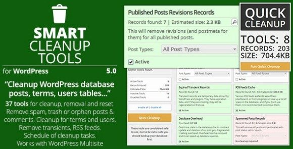 Smart Cleanup Tools Plugin for WordPress