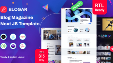 Blogar React Nextjs Blog and React Magazine Template