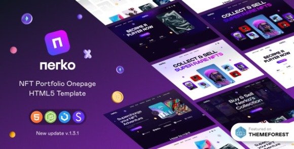Nerko NFT Portfolio Onepage Template