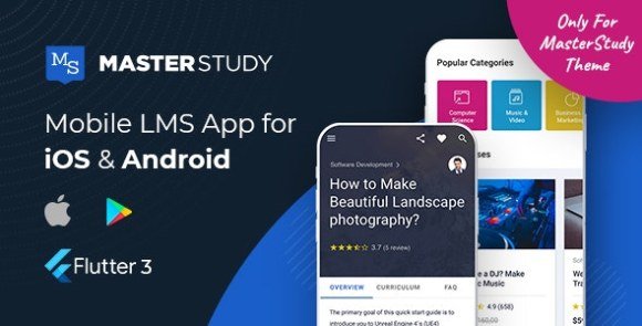 MasterStudy LMS Mobile App Flutter iOS and Android App Source