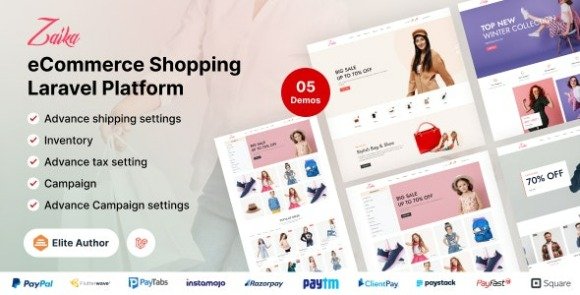 Zaika eCommerce CMS Laravel eCommerce Shopping Platform Script