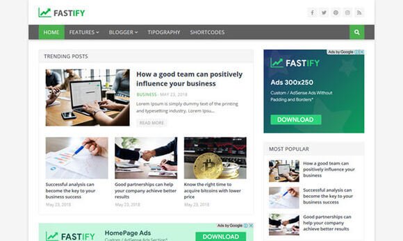 Fastify Faster and Responsive Blogger Template