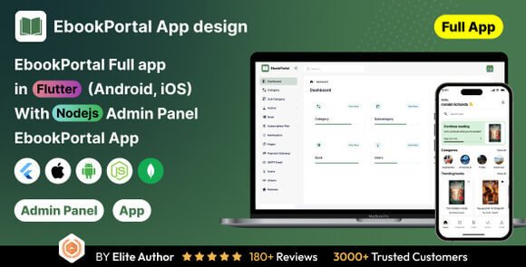 EbookPortal Ebook Full App in Flutter with NodeJs Backend