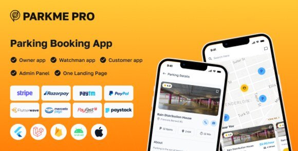 ParkMePRO Flutter Complete Car Parking App with Owner and WatchMan App Source