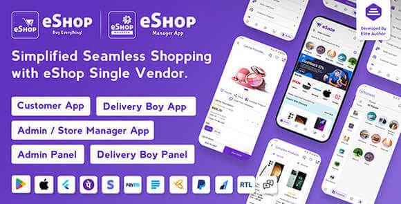 eShop eCommerce Single Vendor App Shopping eCommerce App with Flutter Source